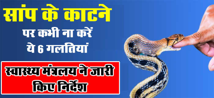 Snake Bite: सांप काटने पर कभी ना करें ये 6 गलतियां, स्‍वास्‍थ्‍य मंत्रालय ने जारी किए निर्देश.....