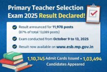 Primary Teacher Selection Exam 2025 Result: प्राथमिक शिक्षक चयन परीक्षा 2025 का रिजल्ट जारी: 11,978 पदों पर चयन सूची घोषित, ऐसे करें चेक