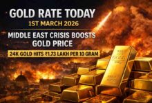 Gold Rate Today: इजराइल-ईरान तनाव के बीच सोने के भाव में जबरदस्त उछाल, 24 कैरेट 10 ग्राम 1.73 लाख पार