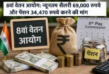 8th Pay Commission: केंद्रीय कर्मचारियों की सैलरी 69 हजार और पेंशन 34,470 रुपये करने की मांग, जानें पूरा प्रस्ताव